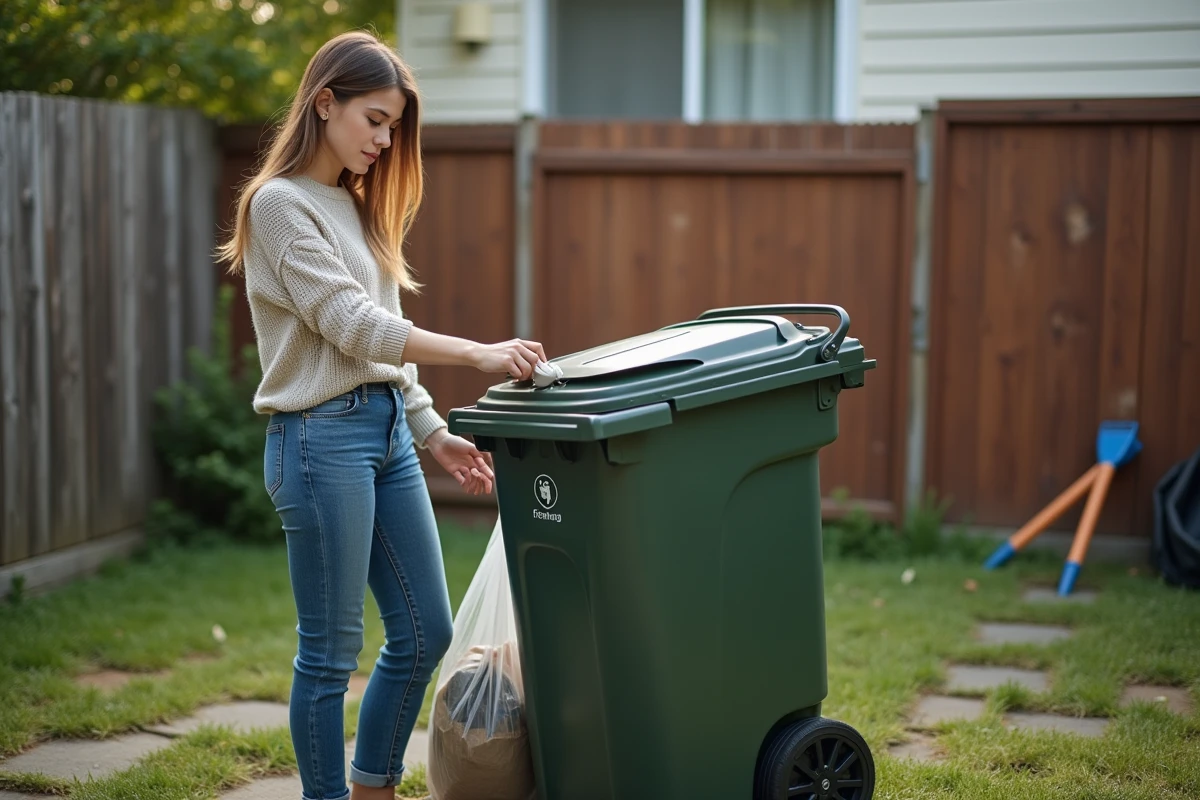 Jeune femme inspectant un espace extérieur pour les rongeurs