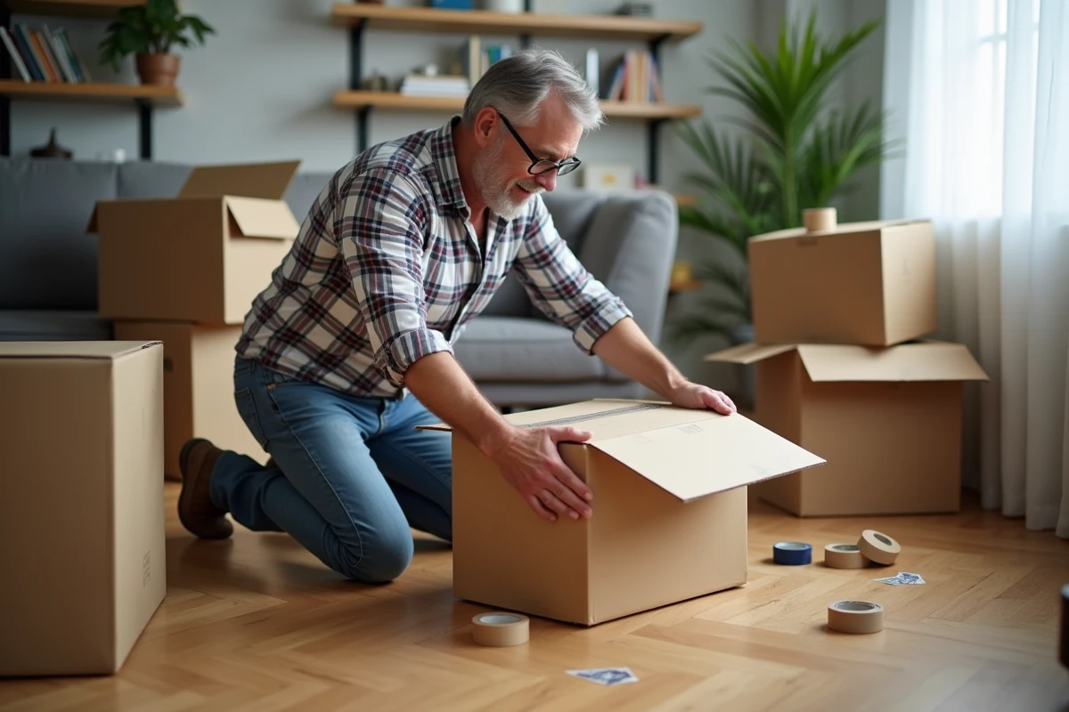 Fermeture du fond d&rsquo;un carton de déménagement : méthode efficace