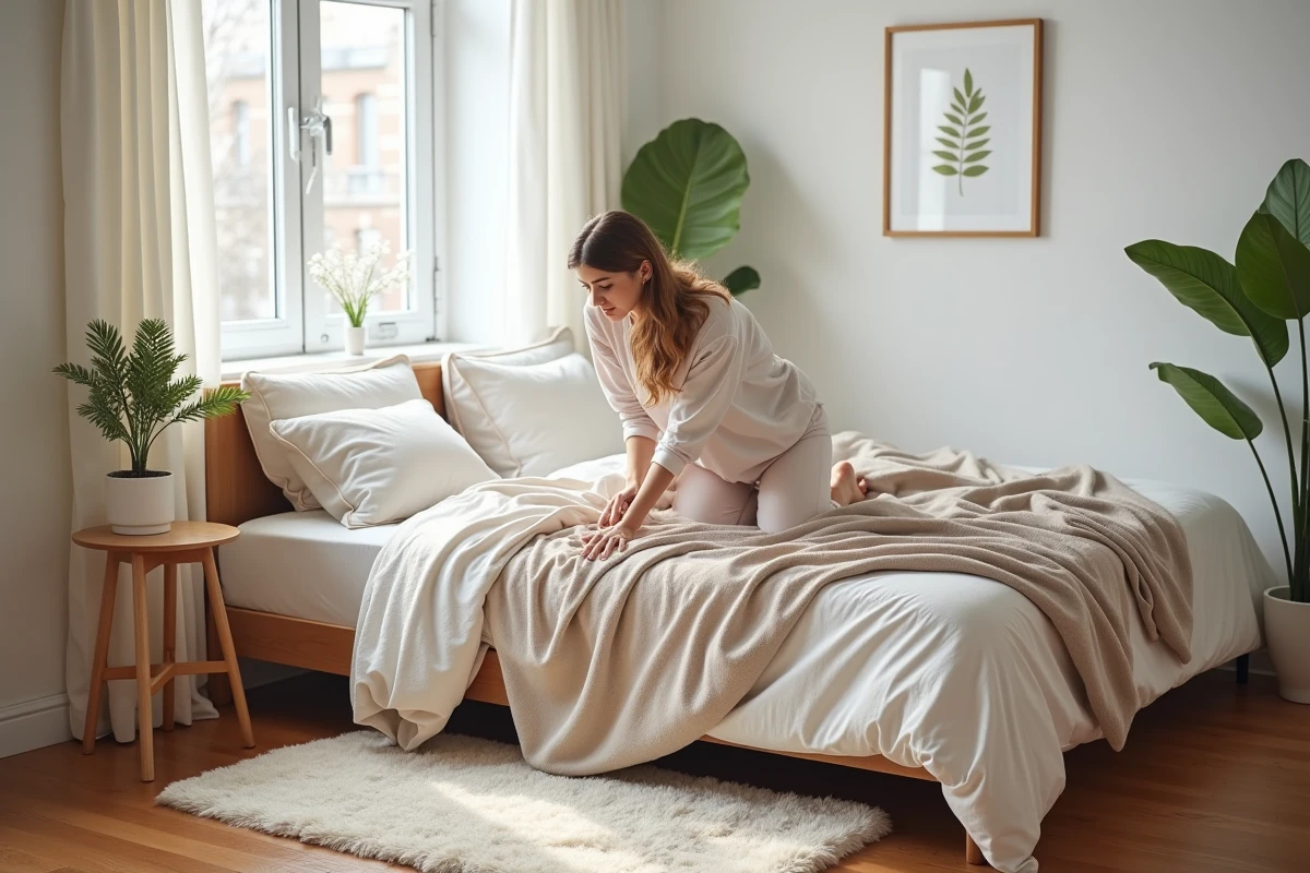 Positionnement optimal d&rsquo;un tapis sous le lit