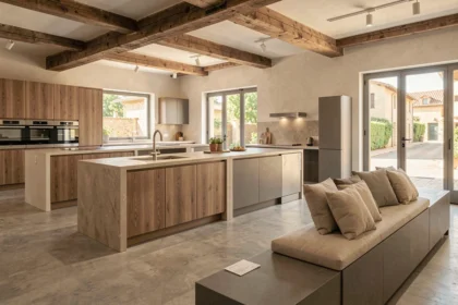 Showroom de cuisinistes dans le Gard avec plusieurs modèles de cuisines exposés