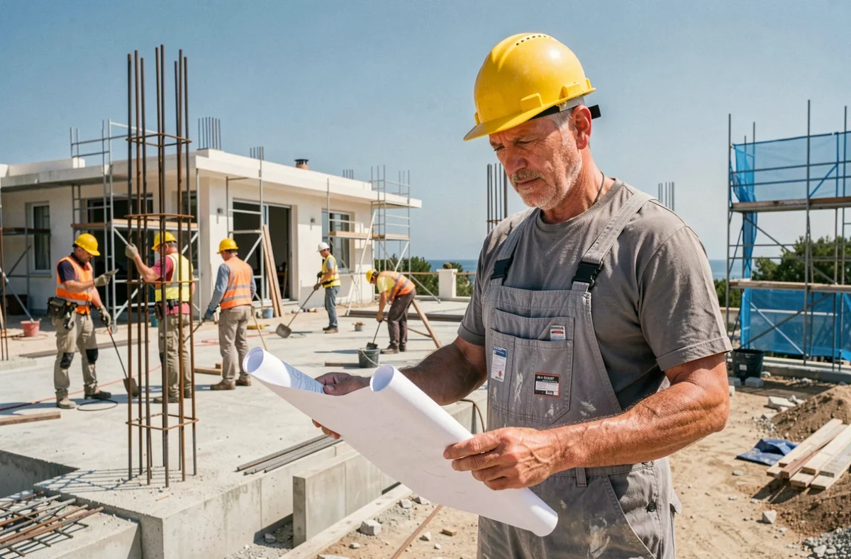 Chef de chantier de la Société Niçoise du Bâtiment supervisant des travaux tous corps d'état à Nice